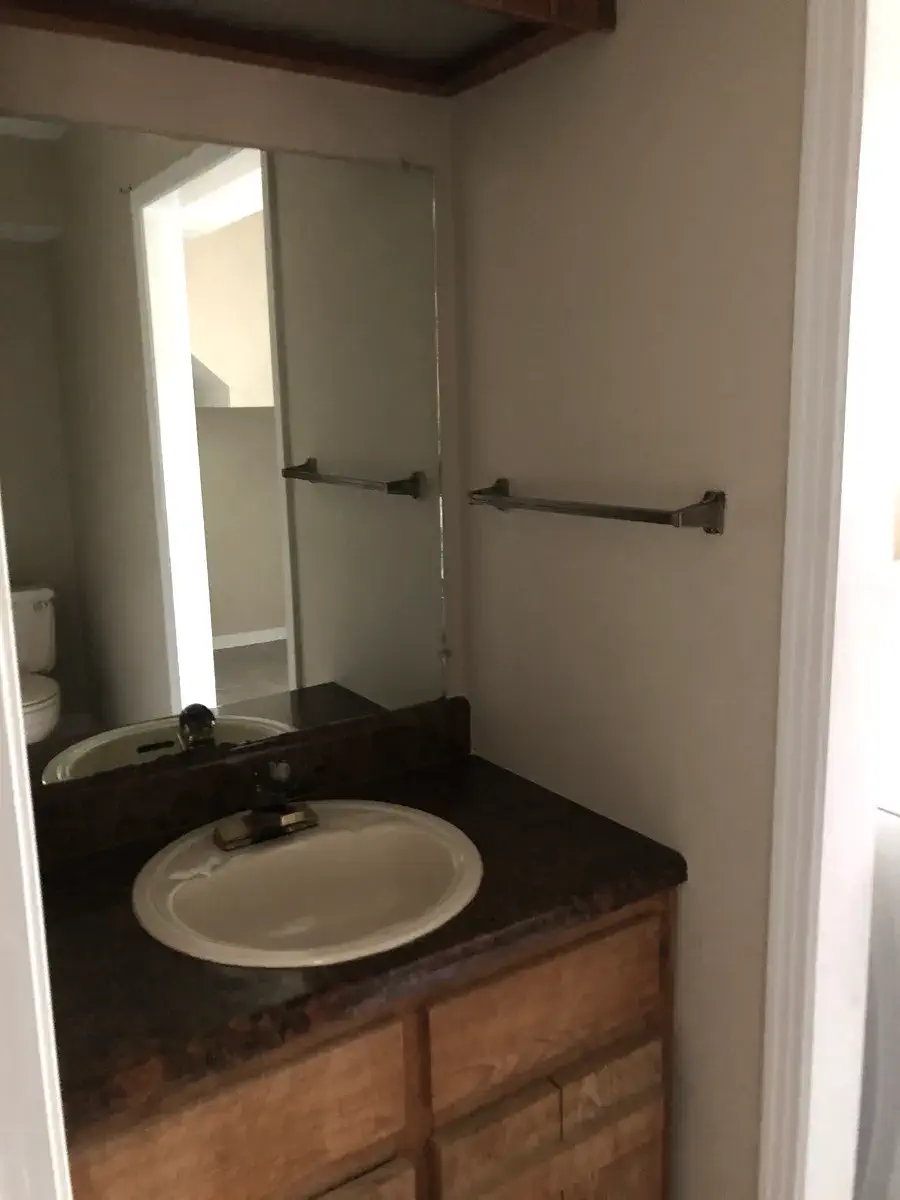 Half bathroom vanity and mirror
