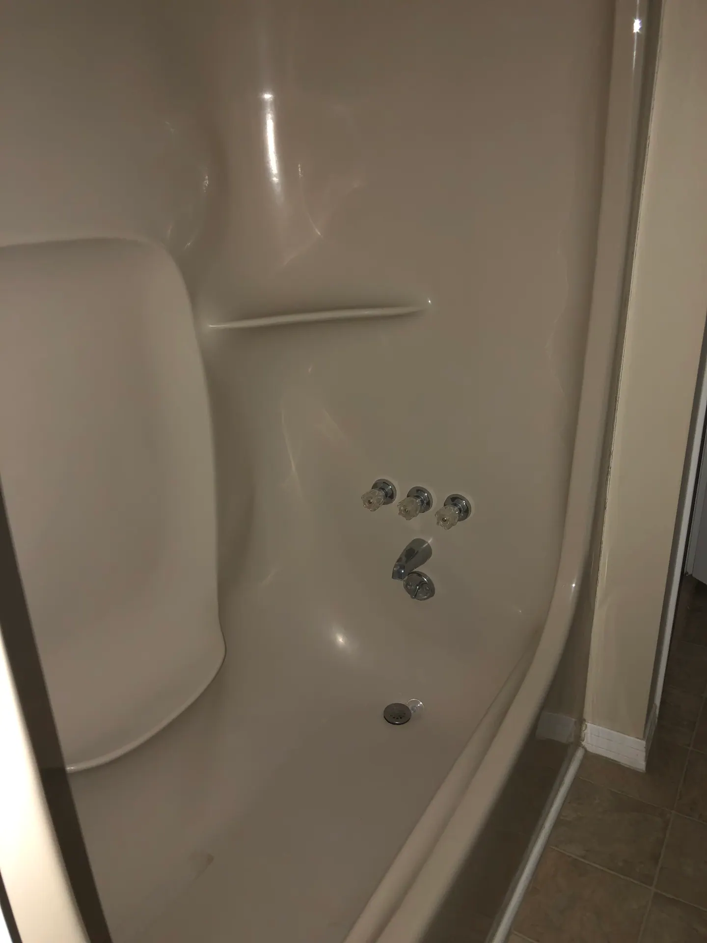 Walk-in shower in the master bathroom